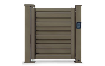 廣告小門 - 人行通道快速平開門【150柱】K2-A2（深咖）