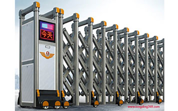 鋁合金伸縮門 - 鋁合金電動(dòng)伸縮門LD-1銀色標(biāo)準(zhǔn)款單桿