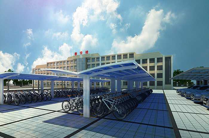 單邊背撐式汽車棚