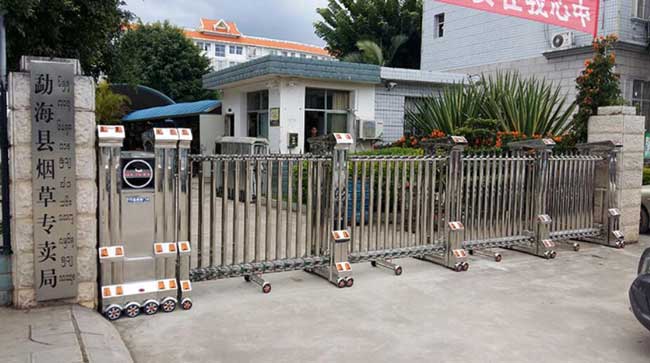 勐?？h煙草專賣局伸縮門電機(jī)案例 - 中出網(wǎng)-智能出入口與停車充電門戶