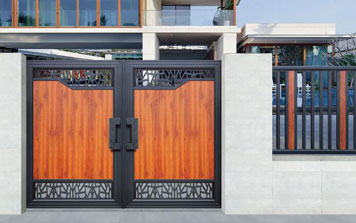 電動(dòng)折疊門 - 格林-GL-19102（深紫藍(lán)+木紋）