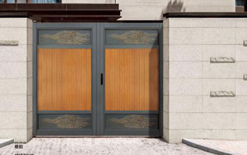 電動折疊門 - 格韻-GY-19103A（深空灰+木紋）