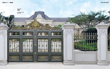 庭院別墅大門 - 皇族-HZ-18119A（深空灰+藝術深青）