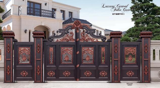 北京出安智能別墅鋁藝大門亮相在中海云筑大門口