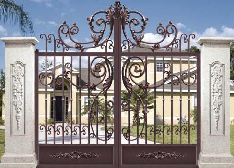 天津出安智能為天津恒大悅湖公館大門口添加別墅鋁藝大門