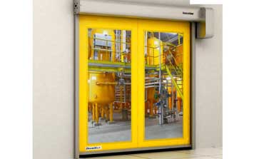 防撞自動復(fù)位快速卷簾門