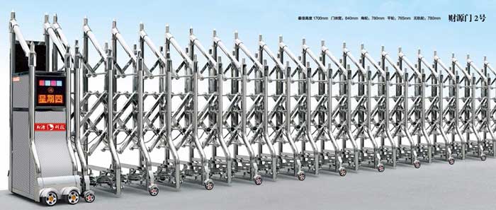 財(cái)源門2號(hào)不銹鋼伸縮門