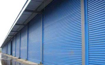 卷簾門 - 藍(lán)色電動(dòng)工業(yè)防風(fēng)卷簾門