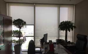 中國建筑大廈電動(dòng)布藝開合簾案例